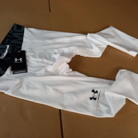 UNDER ARMOUR HEATGEAR WHITE TRAINING TIGHTS - MD