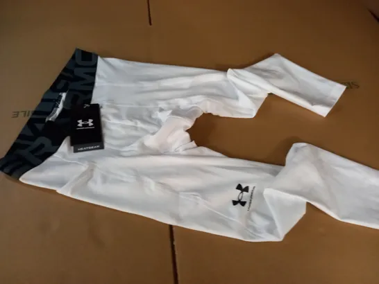 UNDER ARMOUR HEATGEAR WHITE TRAINING TIGHTS - MD