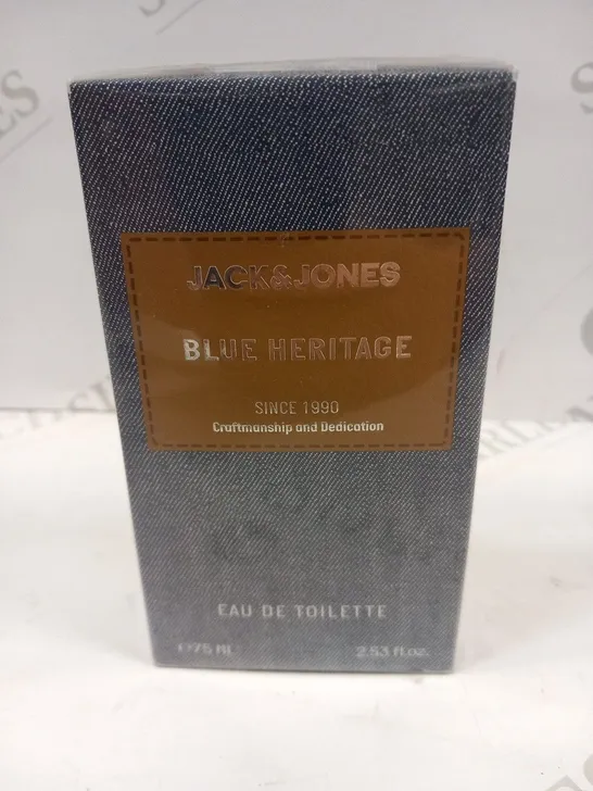 BOXED AND SEALED JACK AND JONES BLUE HERITAGE EAU DE TOILETTE 75ML