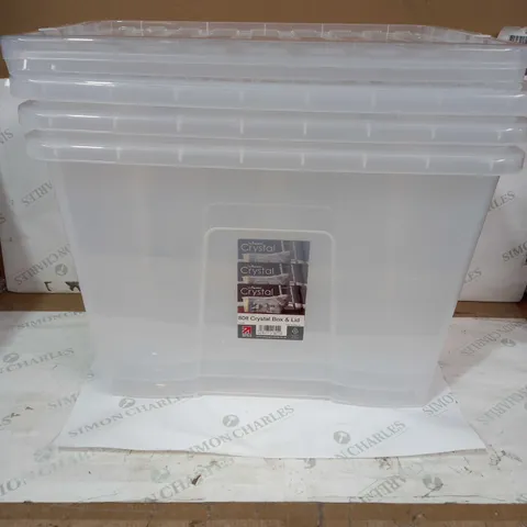 SET OF 3 TRANSPARENT STORAGE BOXES WITH LIDS