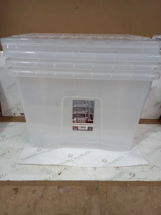 SET OF 3 TRANSPARENT STORAGE BOXES WITH LIDS