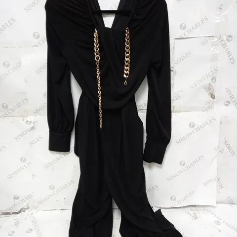 BIBA CHAIN NECK JUMPSUIT IN BLACK SIZE 10 