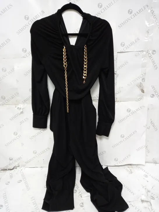 BIBA CHAIN NECK JUMPSUIT IN BLACK SIZE 10 