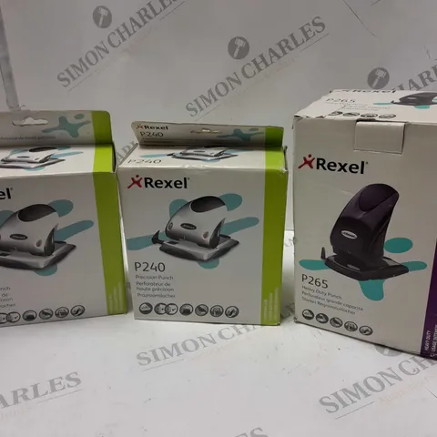 3 BOXED REXEL PRODUCTS TO INCLUDE P240 PRECISION PUNCH, P265 HEAVY DUTY PUNCH