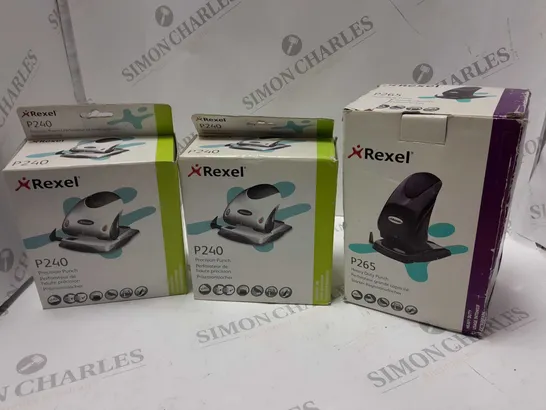 3 BOXED REXEL PRODUCTS TO INCLUDE P240 PRECISION PUNCH, P265 HEAVY DUTY PUNCH