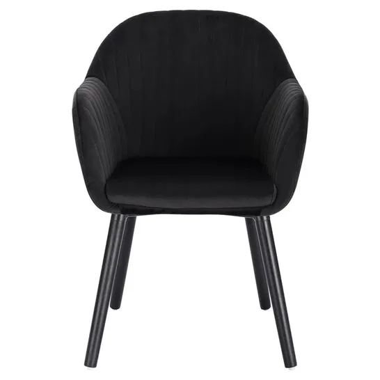 BOXED SET OF 2 DIANA VELVET UPHOLSTERED ARMCHAIR IN BLACK