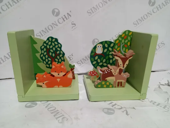 2 X KIDS DECORATIVE CORNER PIECE WITH FOX & DEER 