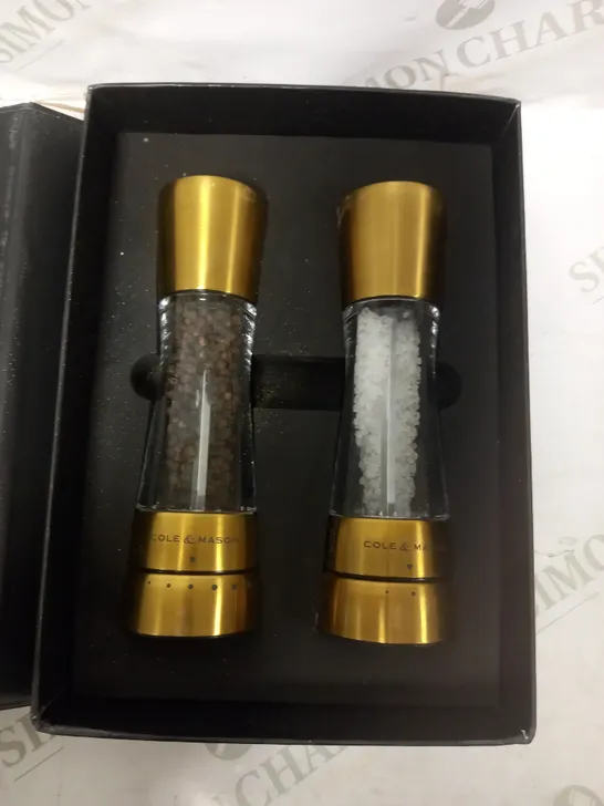 COLE & MASON H332017 DERWENT GOLD SALT AND PEPPER MILLS