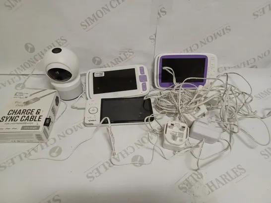 LOT TO CONTAIN 5 X ASSORTED TECH PRODUCTS, INCLUDES CHARGING CABLE, BABY MONITORING CAMERA & MONITORS 