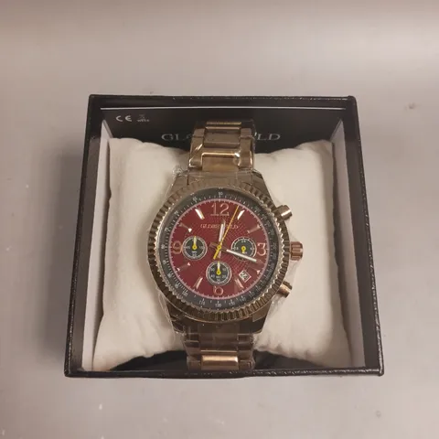 BOXED GLOBENFELD EXPEDIENT ROSE RED WATCH 