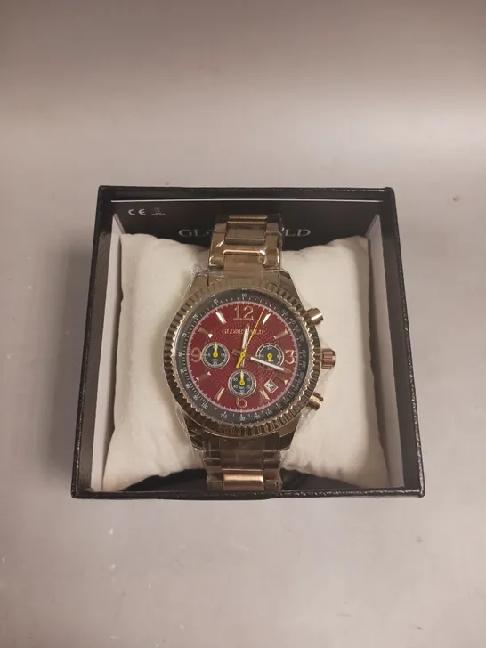 BOXED GLOBENFELD EXPEDIENT ROSE RED WATCH 