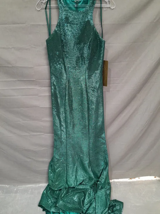 ANGELS FOREVER GREE SPECKELED SLEEVELESS MAXI DRESS IN GREEN - SIZE UNSPECIFIED