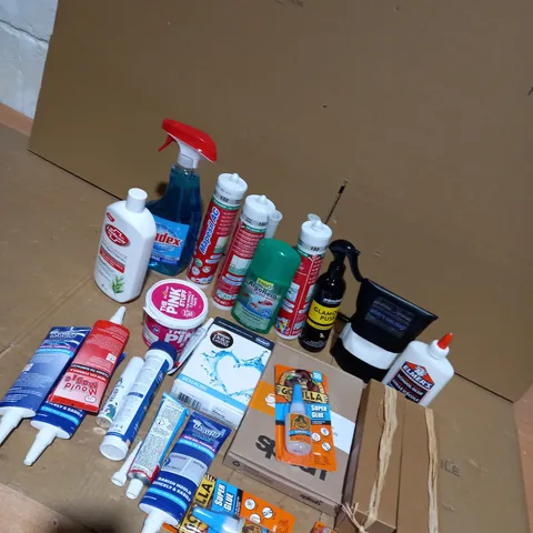 LOT OF APPROX 30 HUSEHLD ITEMS TOO INCLUDE GLUE AND CLEANING PRODUCTS 