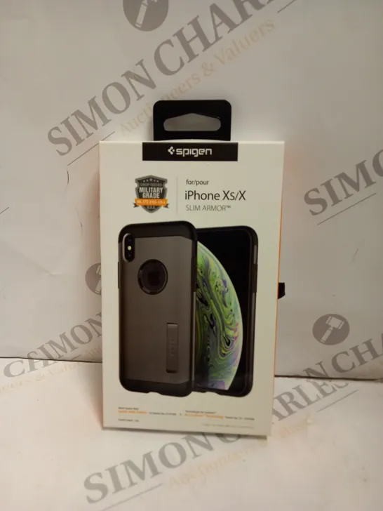 BOX OF APPROXIMATLEY 80 SPIGEN IPHONE X/XS SLIM ARMOUR CASES  