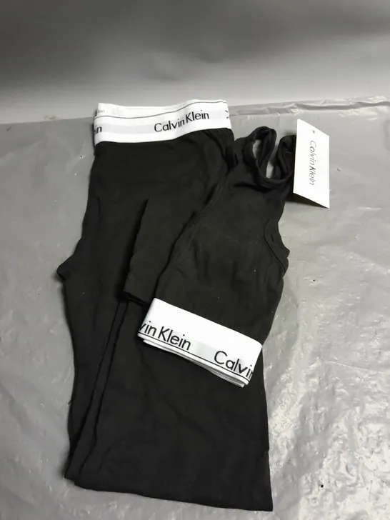 CALVIN KLEIN LADIES CROP TOP AND LEGGINGS SET BLACK S