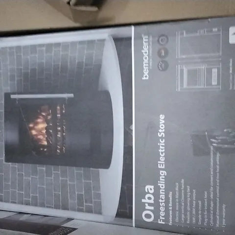 BOXED ORBA FREESTANDING ELECTRIC STOVE MATT BLACK 