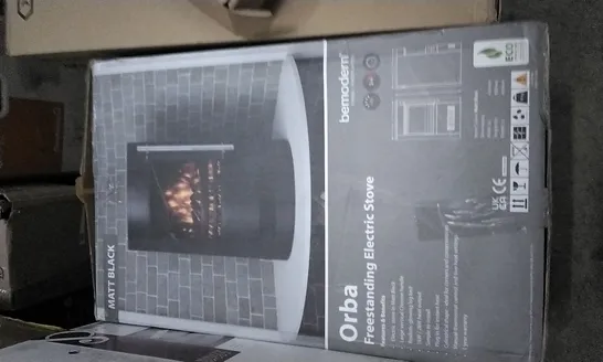 BOXED ORBA FREESTANDING ELECTRIC STOVE MATT BLACK 