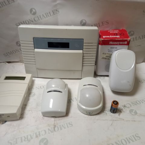 LOT OF ASSORTED ALARM EQUIPMENT TO INCLUDE HONEYWELL AND PYRONIX 