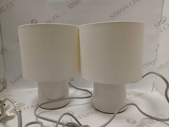 SET OF LAURA ASHLEY PENNY CREAM CRACKLE GLAZE TABLE LAMPS - IVORY 