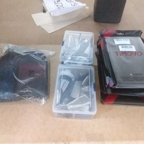 BOX OF ASSORTED HOMEWARE TO INCLUDE TABLET CASES, TOOLS, RESISTANCE BANDS ETC