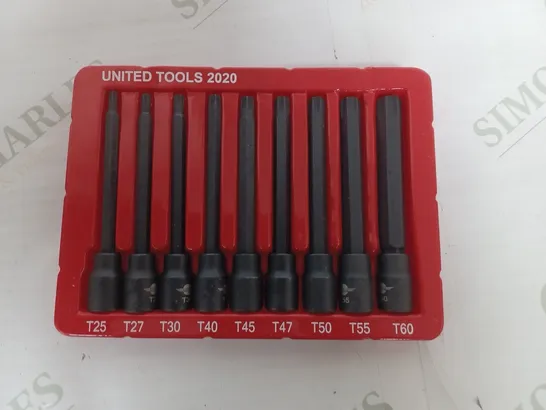 BOXED UNITED TOOLS 9PC LONG IMPACT TORK BIT SOCKET SET 