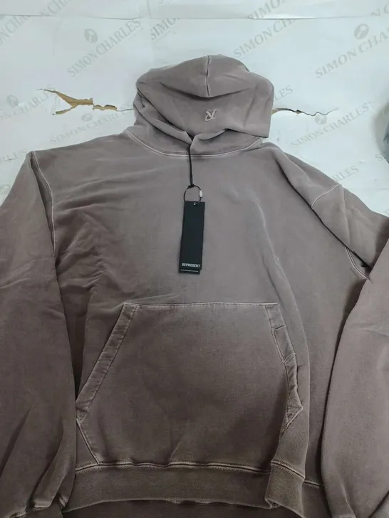 REPRESENT INITIAL HOODIE IN FOG GREY - MEDIUM