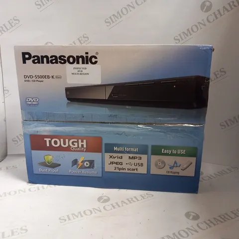 BOXED PANASONIC DVD-S500EB-K DVD/CD PLAYER