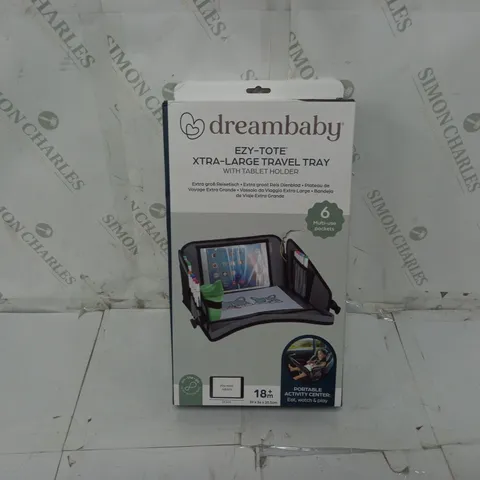 BOXED AND SEALED DREAMBABY EZY-TOTE XTRA-LARGE TRAVEL TRAY WITH TABLET HOLDER