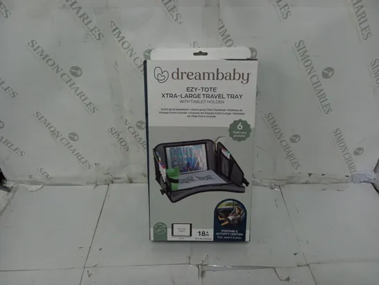 BOXED AND SEALED DREAMBABY EZY-TOTE XTRA-LARGE TRAVEL TRAY WITH TABLET HOLDER