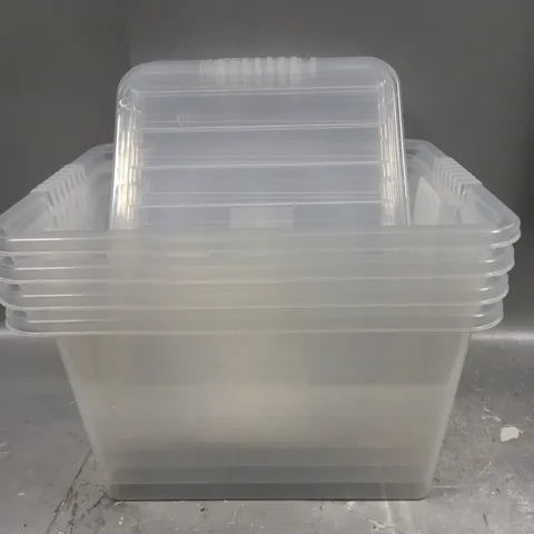 4 X CLEAR PLASTIC STORAGE CONTAINERS 