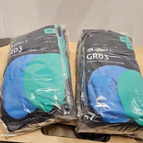 APPROXIMATELY 288 PAIRS OF GR03 BLUE RUBBER HOUSEHOLD GLOVES ( 2 CASES )