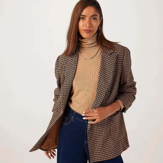 BEN DE LISI HOUNDSTOOTH DOUBLE BREASTED BLAZER SIZE 8