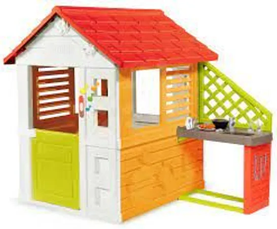 SMOBY NATURE PLAYHOUSE WITH KITCHEN - COLLECTION ONLY  RRP £139.99