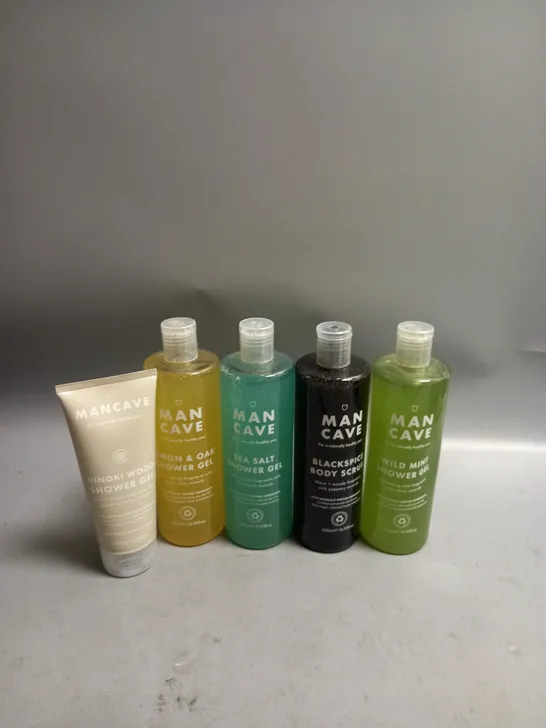 LOT OF 5 MAN CAVE MENS SHOWER GELS 4 X 500ML AND 1 X 200ML