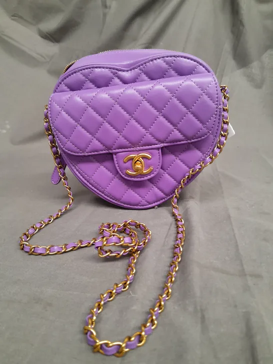 CHANEL PURPLE LOVE HEART BAG