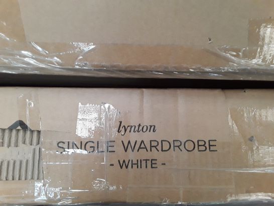 BOXED LYNTON WHITE SINGLE WARDROBE (1 BOX) (INCOMPLETE)