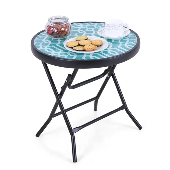 BOXED ADDELAIDE FOLDING STEEL BISTRO TABLE (1 BOX)