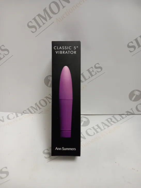 BOXED AND SEALED ANN SUMMERS CLASSIC 5" VIBRATOR - PURPLE. 