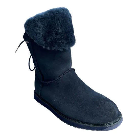 EMU AUSTRALIA BIRDWOOD WATERPROOF SHEEPSKIN BOOTS - MIDNIGHT BLUE, SIZE 6