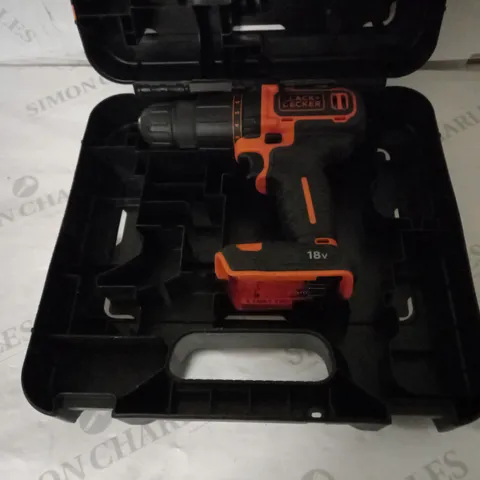 BLACK+DECKER 18 V CORDLESS 2-GEAR COMBI HAMMER DRILL POWER TOOL (BCD70051K)