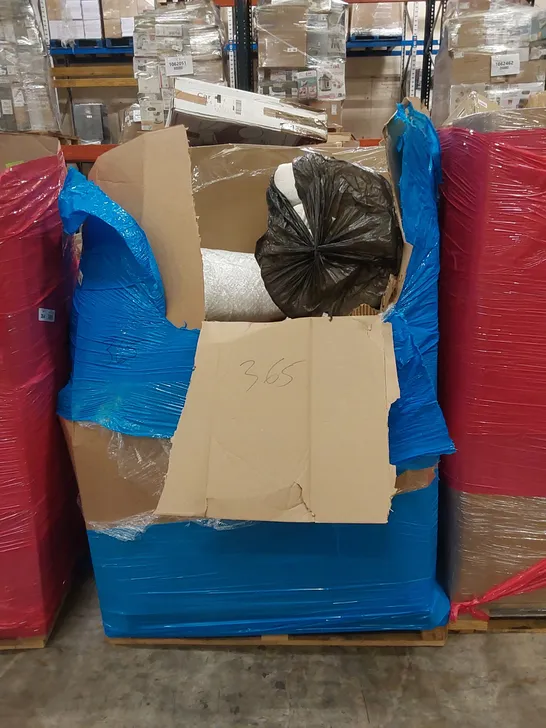 PALLET OF ASSORTED HOUSEHOLD ITEMS AND CONSUMER PRODUCTS TO INCLUDE; BOOSTER SEATS, MATTRESS PRODUCTS ETC