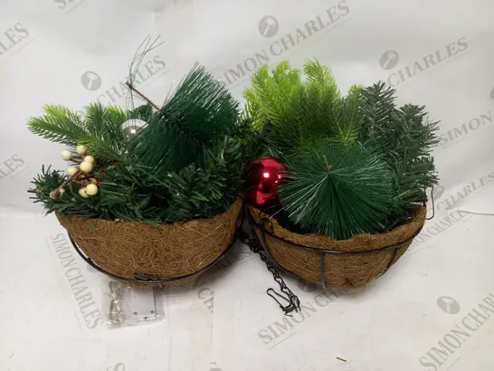 LOT OF 2 FESTIVE PLANTERS 