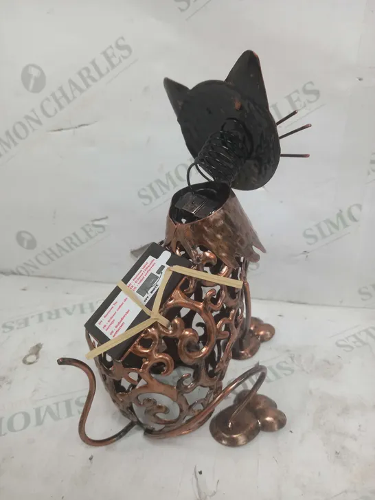 SOLAR POWERED METAL CAT SCROLL LIGHT RRP £20.99