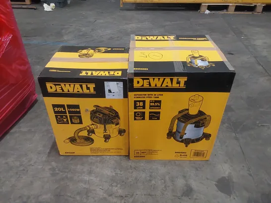 PALLET OF ASSORTED HOUSEHOLD ITEMS AND CONSUMER PRODUCTS TO INCLUDE; DEWALT ITEMS, AIR FRYER, BOXED FURNITURE ETC 