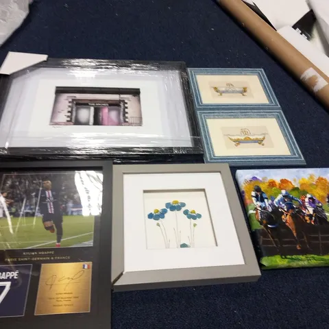 APPROXIMATELY 9 ASSORTED FRAMED OR CANVAS PICTURES AND PRINTS