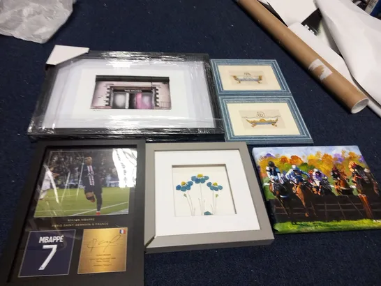 APPROXIMATELY 9 ASSORTED FRAMED OR CANVAS PICTURES AND PRINTS