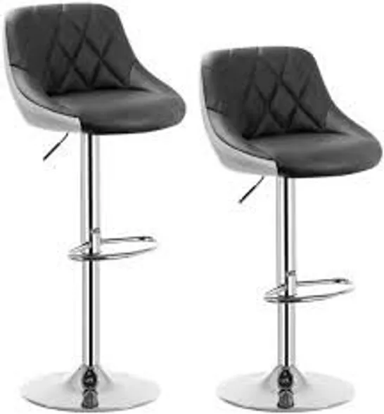 BOXED SET OF 2 WOLTU BAR STOOLS - GREY/WHITE (1 BOX)