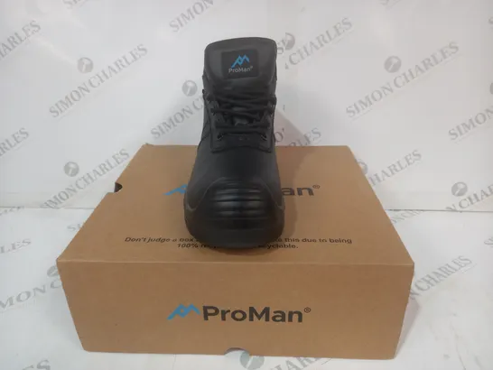 BOXED PAIR OF PROMAN WATERPROOF BOOTS IN BLACK EU SIZE 39