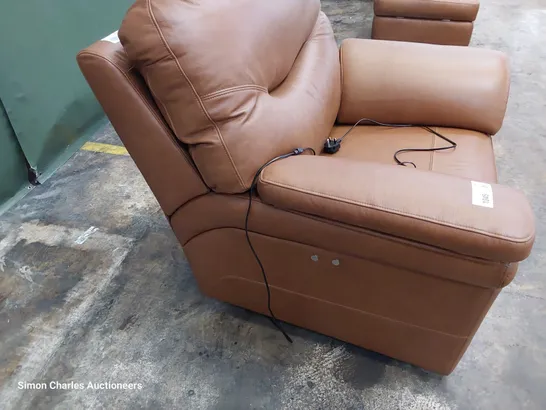 QUALITY BRITISH DESIGNER G PLAN WASHINGTON POWER RECLINING EASY CHAIR DALLAS TAN LEATHER 