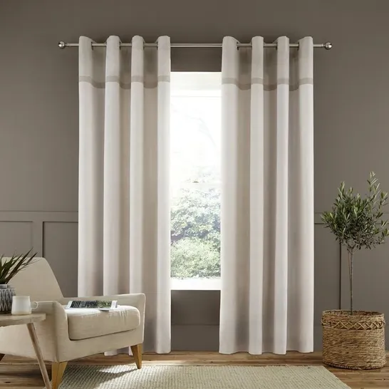 EYELET CURTAINS (SET OF 2) NATURAL 